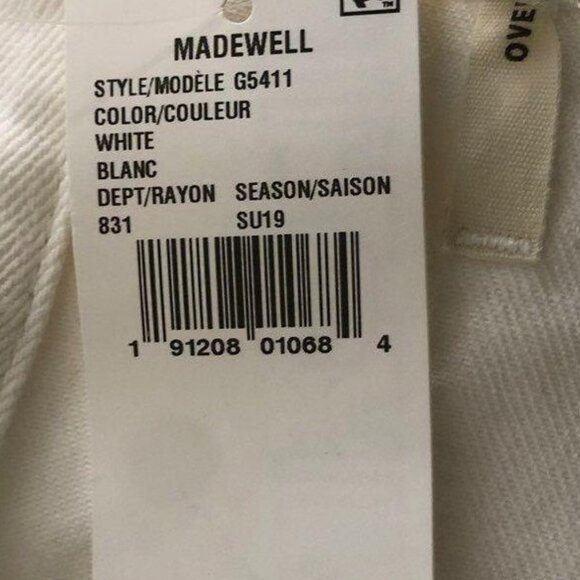 Madewell Light Weight White Jean Jacket (s) - Womans NWT - Picture 4 of 4